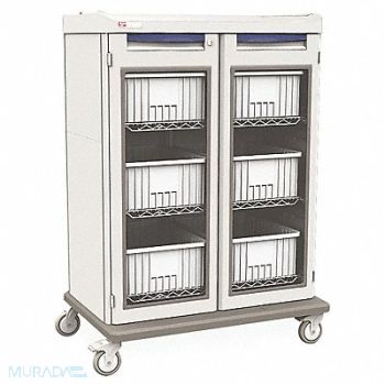 METRO Medical IV Cart Taupe w/6 Tote Boxes, 6EJF1