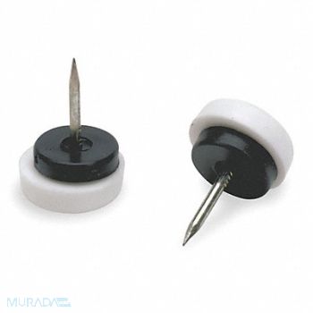GRAINGER APPROVED Furniture Glides Nail-On Rd 1-1/2 PK24, 6J609