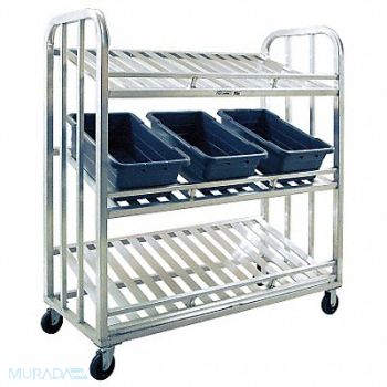 NEW AGE Stock Cart 3-Tier Slanted Shelf, 6LGJ7