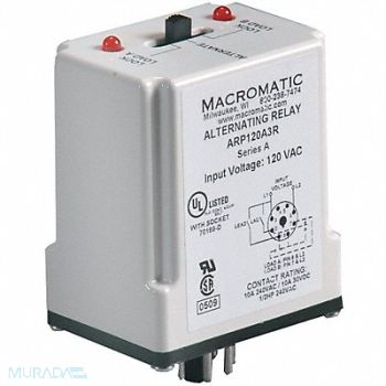 MACROMATIC Alternating Relay 240VAC DPDTCross-Wired, 6MPP0