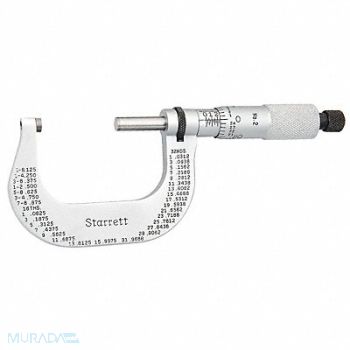 STARRETT Outside Micrometer Mech 1 to 2 In 0.001, 6NAY0