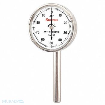 STARRETT Dial Indicator 0 to 0.200 In 0-100, 6NAZ3