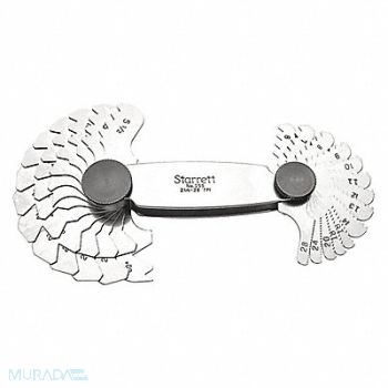 STARRETT Thread Pitch Gauge Set Thread Ang 60 deg, 6NAZ8