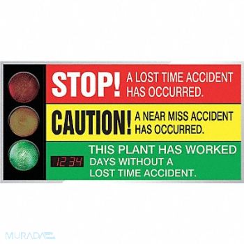 ACCUFORM Electronic Scoreboard 36x72in Grn/Rd/Ylw, 6PDW4