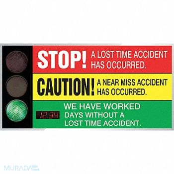 ACCUFORM Electronic Scoreboard 36x72in Grn/Rd/Ylw, 6PDW6