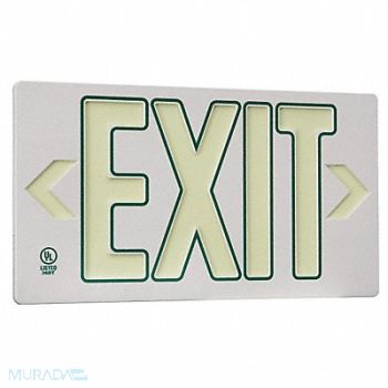 GRAINGER APPROVED D6996 Exit Sign 8 3/4 in x 15 3/8 in Plastic, 6RRF0