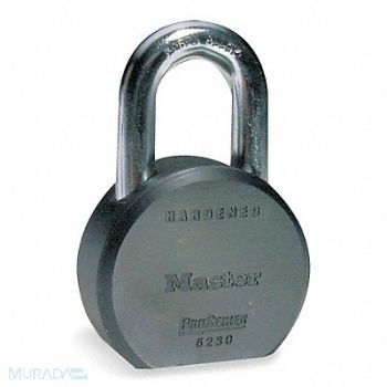 MASTER LOCK Keyed Padlock 7/8 in Round Silver, 6T417