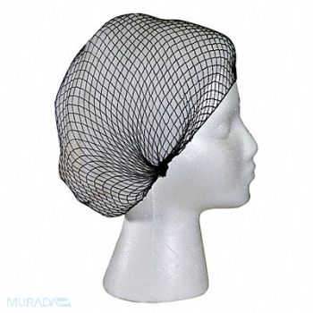 CELLUCAP Metal Detect Hairnet Black Univ PK144, 6TKE4