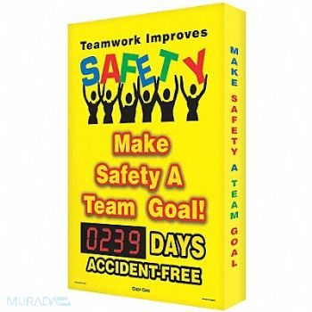 ACCUFORM Electronic Scoreboard 28in x 20in Yellow, 6URA4