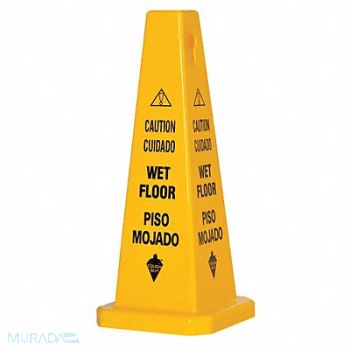 TOUGH GUY Safety Cone Yellow Polypropylene 26 in H, 6VKR7