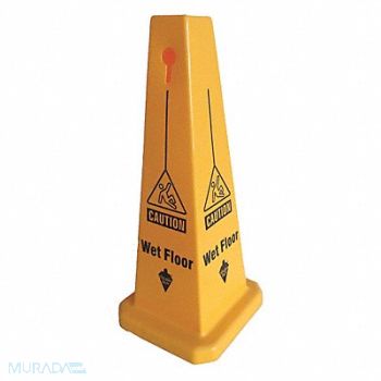 TOUGH GUY Safety Cone Yellow Polypropylene 26 in H, 6VKR5