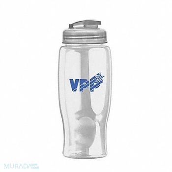 QUALITY RESOURCE GROUP Water Bottle 27oz. Clear, 783XT9