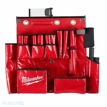 MILWAUKEE Tool Apron Red/Black Vinyl 25 Pockets, 787LN9