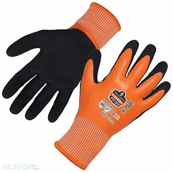 PROFLEX BY ERGODYNE Thermal Coated Glove A5 L Orange PR, 793NX8