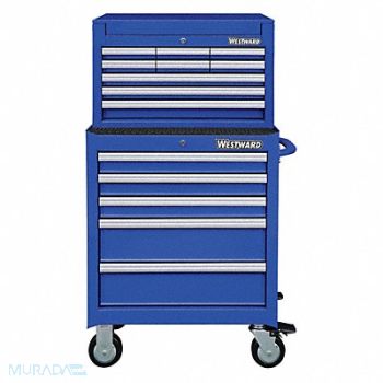 WESTWARD Blue Light Duty Tool Chest/Cabinet Combo, 7CY29