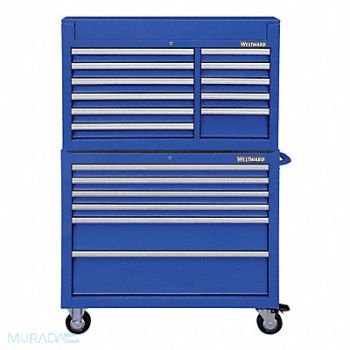 WESTWARD Blue Heavy Duty Tool Chest/Cabinet Combo, 7CY34