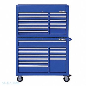 WESTWARD Blue Heavy Duty Tool Chest/Cabinet Combo, 7CY35
