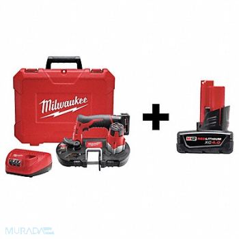 MILWAUKEE Cordless Band Saw Kit 12V W/Add Bat, 7DF52