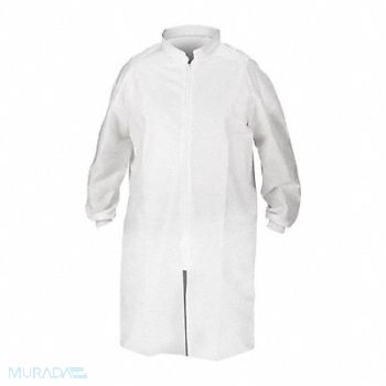 KIMTECH Zipper Lab Coat White 5X-6X PK20, 803ZA2