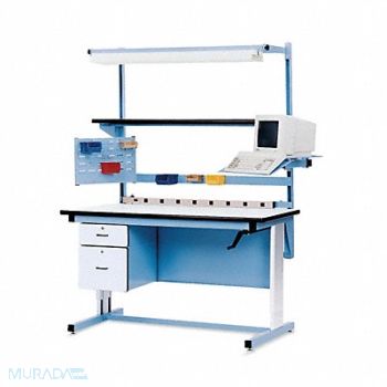 PRO-LINE Bin Rail 72 W x 1-1/2 D x 30 H Sky Blue, 9EXW4