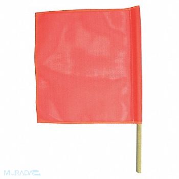 GRAINGER APPROVED Handheld Warning Flag Hi-Vis Orange, 8CA99