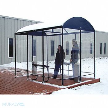 NO BUTTS BIN CO. Smoking Shelter 84 inx95 inx206 in Domed, 6UGC1