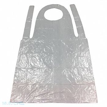 CONDOR Bib Apron Univ White Polyethylene PK100, 9F378