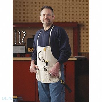 CLC Tool Apron White Canvas 29 to 46 in, 8E485