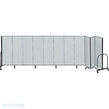 SCREENFLEX F1900 Partition 20 Ft 5 In W x 4 Ft H Gray, 9WZA5