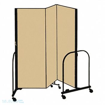 SCREENFLEX F1878 Partition 5 Ft 9 In W x 6 Ft H Beige, 9WX88