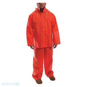 TINGLEY Rain Suit w/Jacket/Bib Unrated Orange L, 9NC02