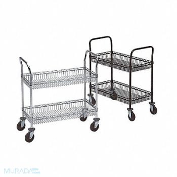 METRO Basket Cart 2Shelf 39x36x18 Black, 8RNT2