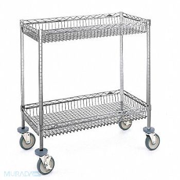 METRO Basket Cart 2Shelf 39x48x18 Chrome, 8RPT2