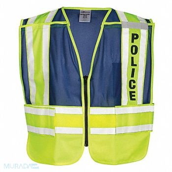 GRAINGER APPROVED Safety Vest Blue Police M/XL, 8RY39