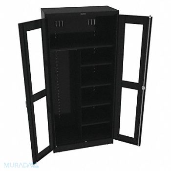 TENNSCO Combo Wardrobe Cabinet 78 H 36 W Black, 8ZFF7