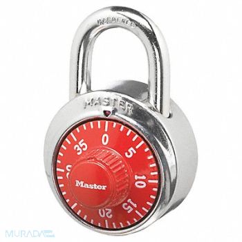 MASTER LOCK Combination Padlock 2 in Round Silver, 9AEX6