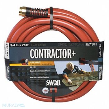 SWAN Water Hose 3/4 ID 75 ft L, 313G63