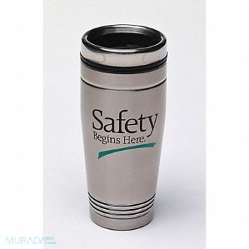 QUALITY RESOURCE GROUP Travel Mug Safety Begins Here 18 oz., 9FD84
