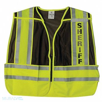 KISHIGO Safety Vest Brown Sheriff M/XL, 9FPP3