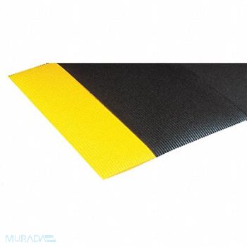 NOTRAX Antifatigue Runner Black YllwBrdr 2x60ft, 9K441