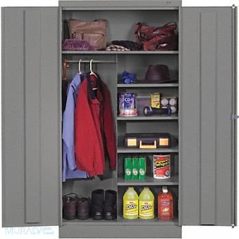 TENNSCO Combo Wardrobe Cab 72 H 36 W Medium Gray, 9T675