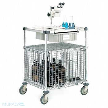METRO Wire Security Cart 2 Shelf 39x24, 9UAF4