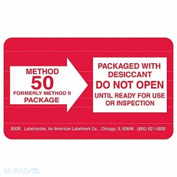 LABELMASTER Method 50 Label 2-1/2 H 1-1/2 W PK1000, 35ZL25