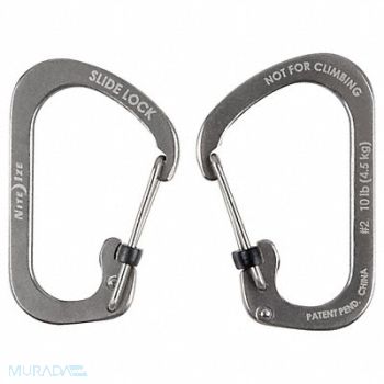 NITE IZE Locking Carabiner Clip Silver 1-3/32 in., 34GN72