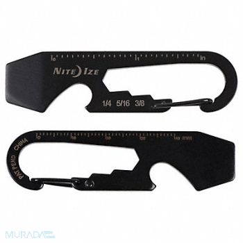 NITE IZE Carabiner Key Clip Matte 11/16 in Black, 34GN66