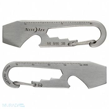 NITE IZE Carabiner Key Clip Silver 1-11/16 in, 34GN67