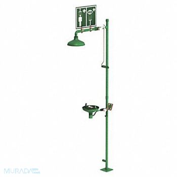 HUGHES SAFETY Drench Shwr w/Face-Eyewash 100.9x10.6in, 34RT86