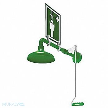 HUGHES SAFETY Emergency Shwr Hori Wall Mntng Plate SS, 34RT84