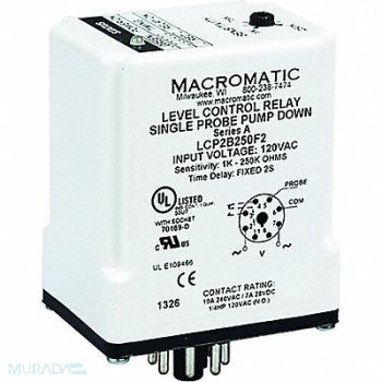MACROMATIC Control Relay Dual Pump Down 120V, 31EL63
