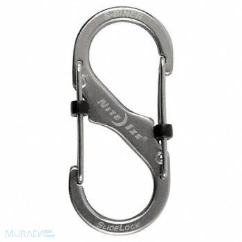 NITE IZE Carabiner Clip 1-31/32 in Silver, 20UZ11